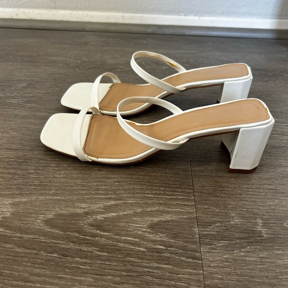 Elegant White Women's Block Heel Sandals